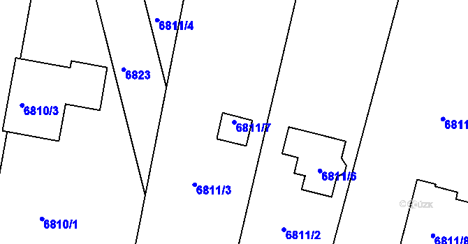Parcela st. 6811/7 v KÚ Přerov, Katastrální mapa