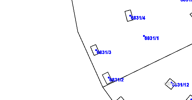 Parcela st. 6831/3 v KÚ Přerov, Katastrální mapa
