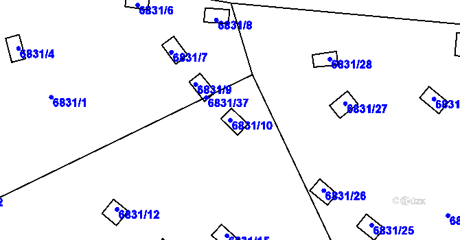 Parcela st. 6831/10 v KÚ Přerov, Katastrální mapa