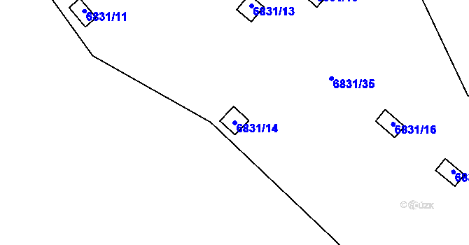 Parcela st. 6831/14 v KÚ Přerov, Katastrální mapa