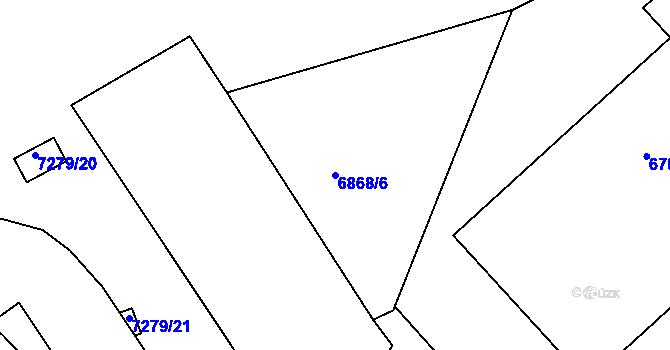 Parcela st. 6868/6 v KÚ Přerov, Katastrální mapa