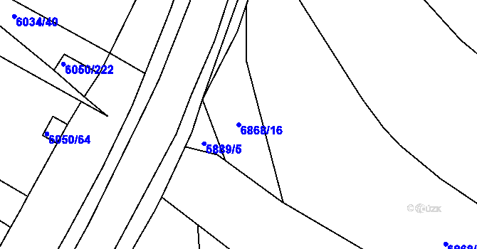 Parcela st. 6868/16 v KÚ Přerov, Katastrální mapa