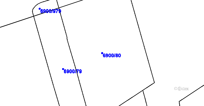 Parcela st. 6900/80 v KÚ Přerov, Katastrální mapa