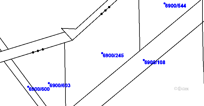 Parcela st. 6900/245 v KÚ Přerov, Katastrální mapa