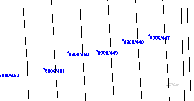 Parcela st. 6900/449 v KÚ Přerov, Katastrální mapa