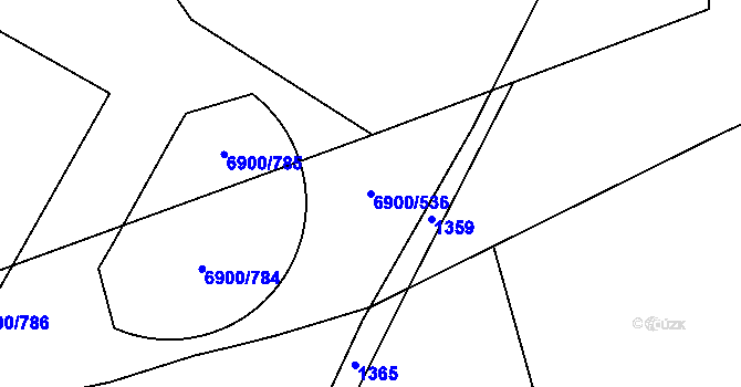Parcela st. 6900/536 v KÚ Přerov, Katastrální mapa