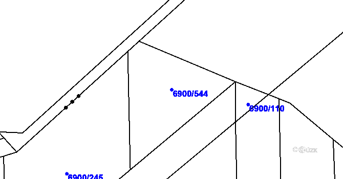 Parcela st. 6900/544 v KÚ Přerov, Katastrální mapa