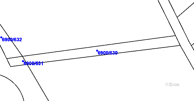 Parcela st. 6900/630 v KÚ Přerov, Katastrální mapa