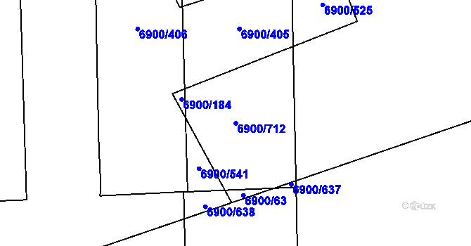 Parcela st. 6900/712 v KÚ Přerov, Katastrální mapa