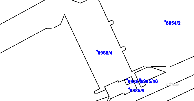 Parcela st. 6985/4 v KÚ Přerov, Katastrální mapa