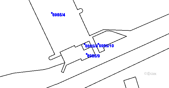 Parcela st. 6985/8 v KÚ Přerov, Katastrální mapa