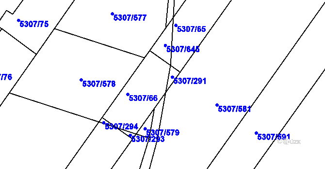 Parcela st. 5307/646 v KÚ Přerov, Katastrální mapa