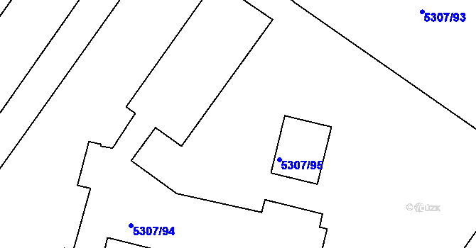 Parcela st. 5307/655 v KÚ Přerov, Katastrální mapa