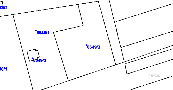 Parcela st. 6649/3 v KÚ Přerov, Katastrální mapa