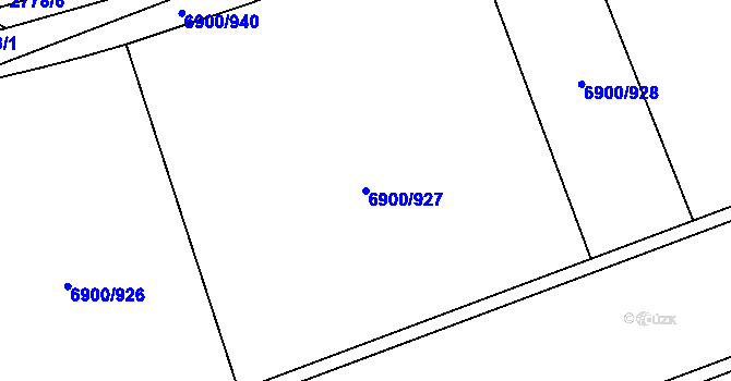 Parcela st. 6900/927 v KÚ Přerov, Katastrální mapa