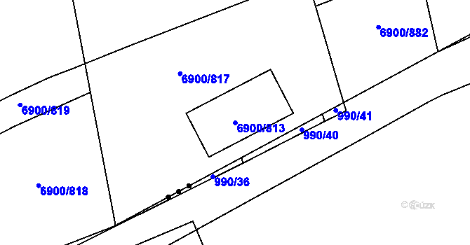 Parcela st. 6900/813 v KÚ Přerov, Katastrální mapa