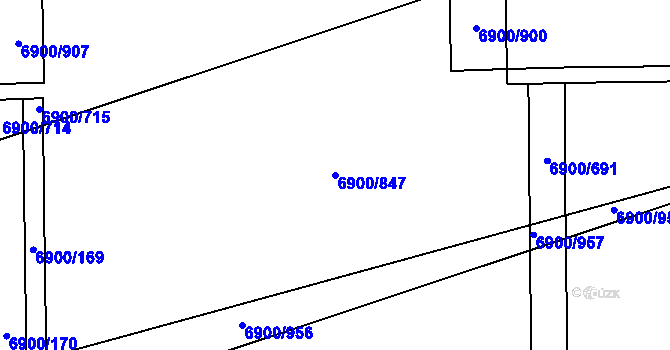 Parcela st. 6900/847 v KÚ Přerov, Katastrální mapa