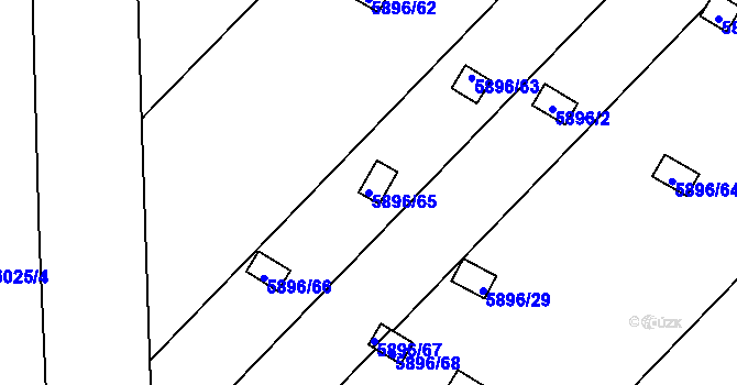 Parcela st. 5896/65 v KÚ Přerov, Katastrální mapa