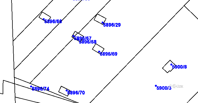 Parcela st. 5896/69 v KÚ Přerov, Katastrální mapa