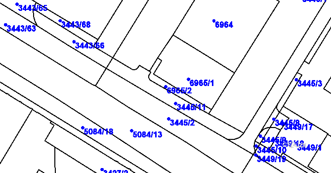 Parcela st. 6965/2 v KÚ Přerov, Katastrální mapa