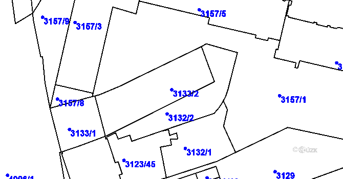 Parcela st. 3133/2 v KÚ Přerov, Katastrální mapa
