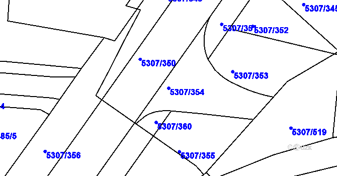 Parcela st. 5307/354 v KÚ Přerov, Katastrální mapa