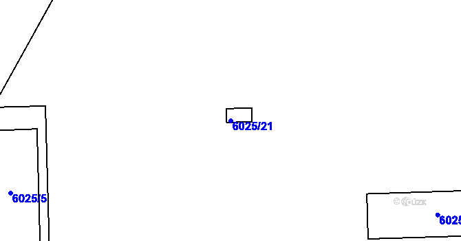 Parcela st. 6025/21 v KÚ Přerov, Katastrální mapa