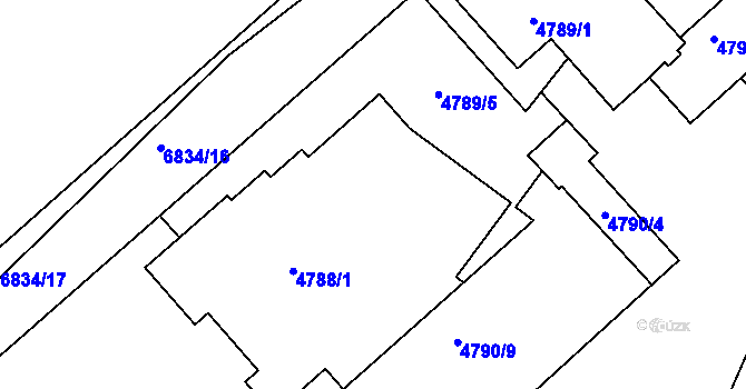 Parcela st. 4789/10 v KÚ Přerov, Katastrální mapa