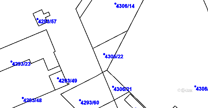 Parcela st. 4306/22 v KÚ Přerov, Katastrální mapa