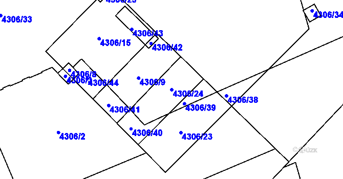 Parcela st. 4306/24 v KÚ Přerov, Katastrální mapa