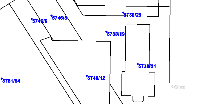 Parcela st. 5738/22 v KÚ Přerov, Katastrální mapa