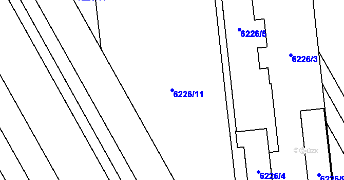 Parcela st. 6226/11 v KÚ Přerov, Katastrální mapa