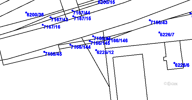Parcela st. 6226/12 v KÚ Přerov, Katastrální mapa