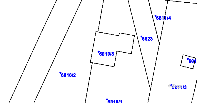 Parcela st. 6810/3 v KÚ Přerov, Katastrální mapa