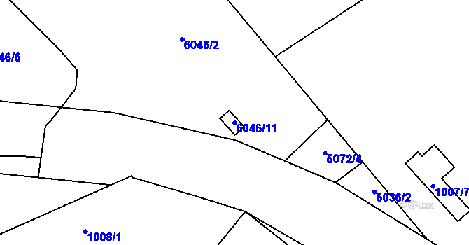 Parcela st. 6046/11 v KÚ Přerov, Katastrální mapa