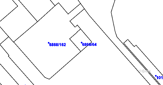 Parcela st. 6868/64 v KÚ Přerov, Katastrální mapa