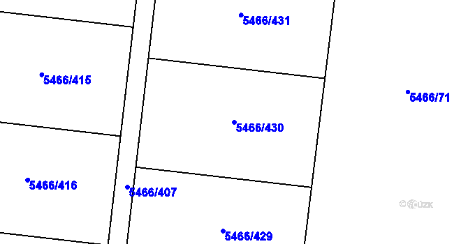 Parcela st. 5466/430 v KÚ Přerov, Katastrální mapa