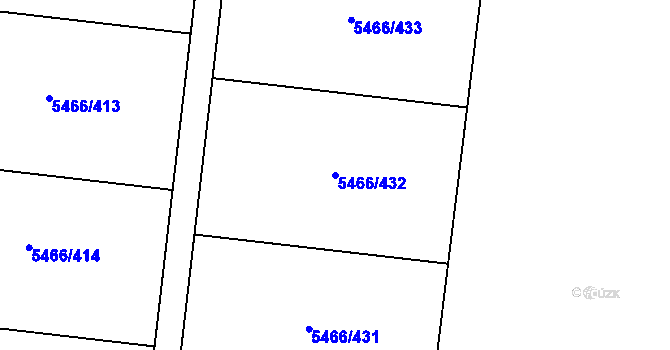 Parcela st. 5466/432 v KÚ Přerov, Katastrální mapa