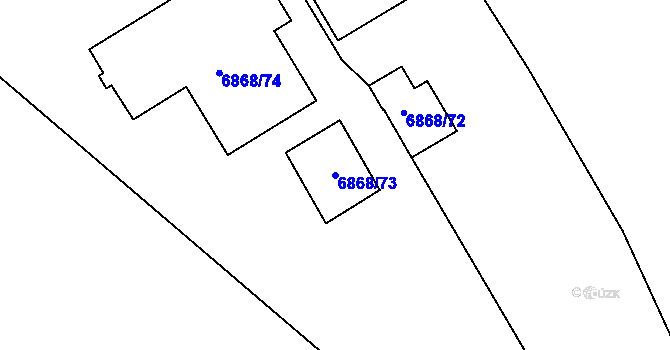 Parcela st. 6868/73 v KÚ Přerov, Katastrální mapa