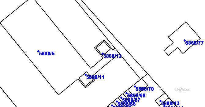 Parcela st. 5888/12 v KÚ Přerov, Katastrální mapa