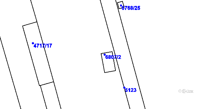 Parcela st. 6807/2 v KÚ Přerov, Katastrální mapa