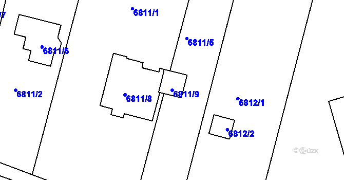Parcela st. 6811/9 v KÚ Přerov, Katastrální mapa