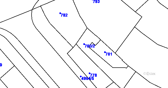 Parcela st. 780/2 v KÚ Přerov, Katastrální mapa