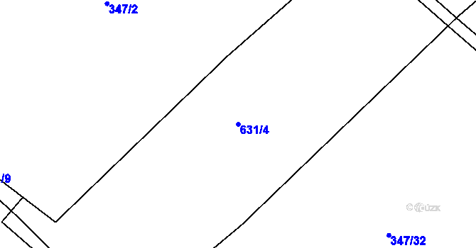 Parcela st. 631/4 v KÚ Předmostí, Katastrální mapa
