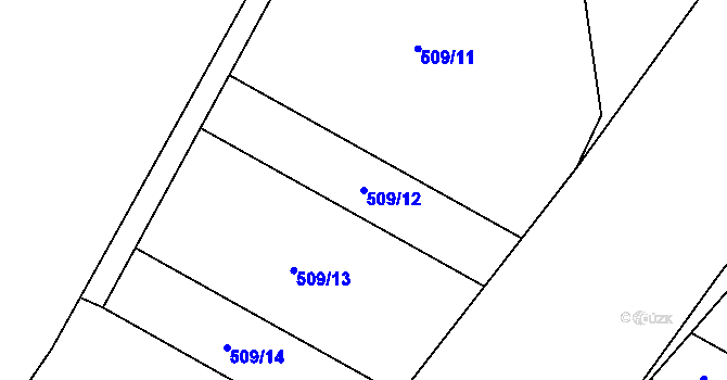 Parcela st. 509/12 v KÚ Předmostí, Katastrální mapa