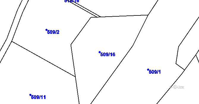 Parcela st. 509/16 v KÚ Předmostí, Katastrální mapa