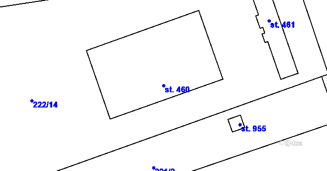 Parcela st. 460 v KÚ Předmostí, Katastrální mapa