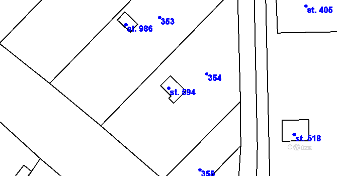 Parcela st. 594 v KÚ Předmostí, Katastrální mapa