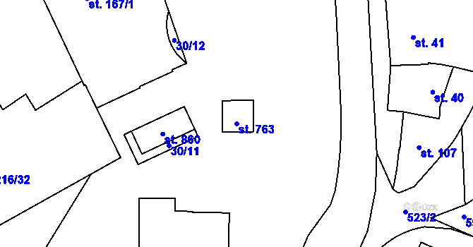 Parcela st. 763 v KÚ Předmostí, Katastrální mapa