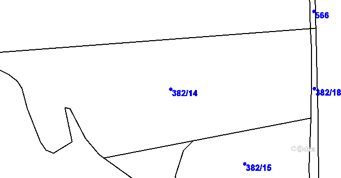 Parcela st. 382/14 v KÚ Předmostí, Katastrální mapa
